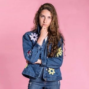 Vintage Floral Christopher & Banks Denim Jacket